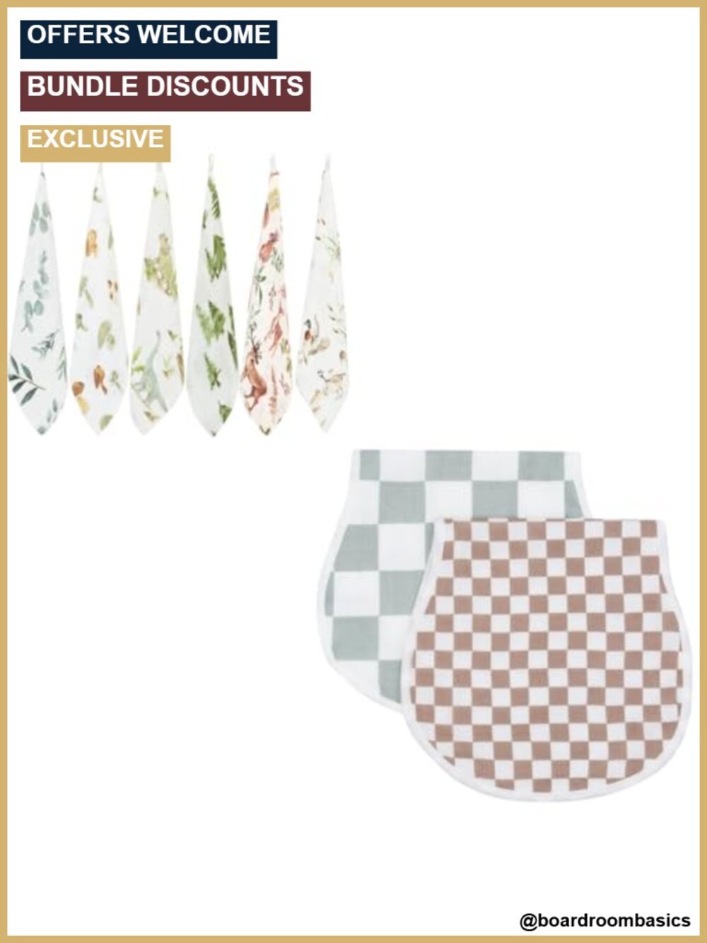 Muslin Baby Washcloths & Burp Cloths Set - Viscose from Bamboo & Cotton
